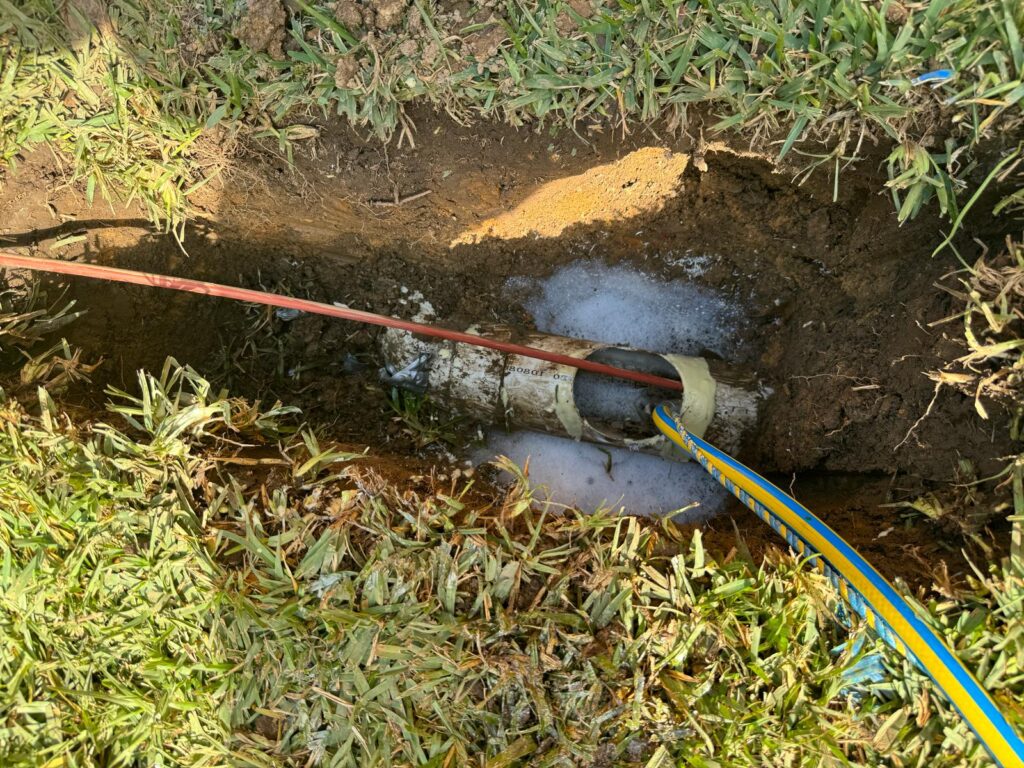 Trenchless Pipe Relining Sydney - The Clean Plumber (7) Plumbers with cameras inspecting a blocked drain